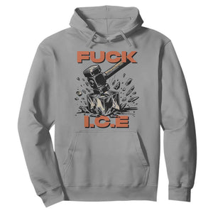 Crush Ice Protest Graphic Hoodie Sledgehammer Smash Against Ice Political Resistance TS02 Sport Gray Print Your Wear