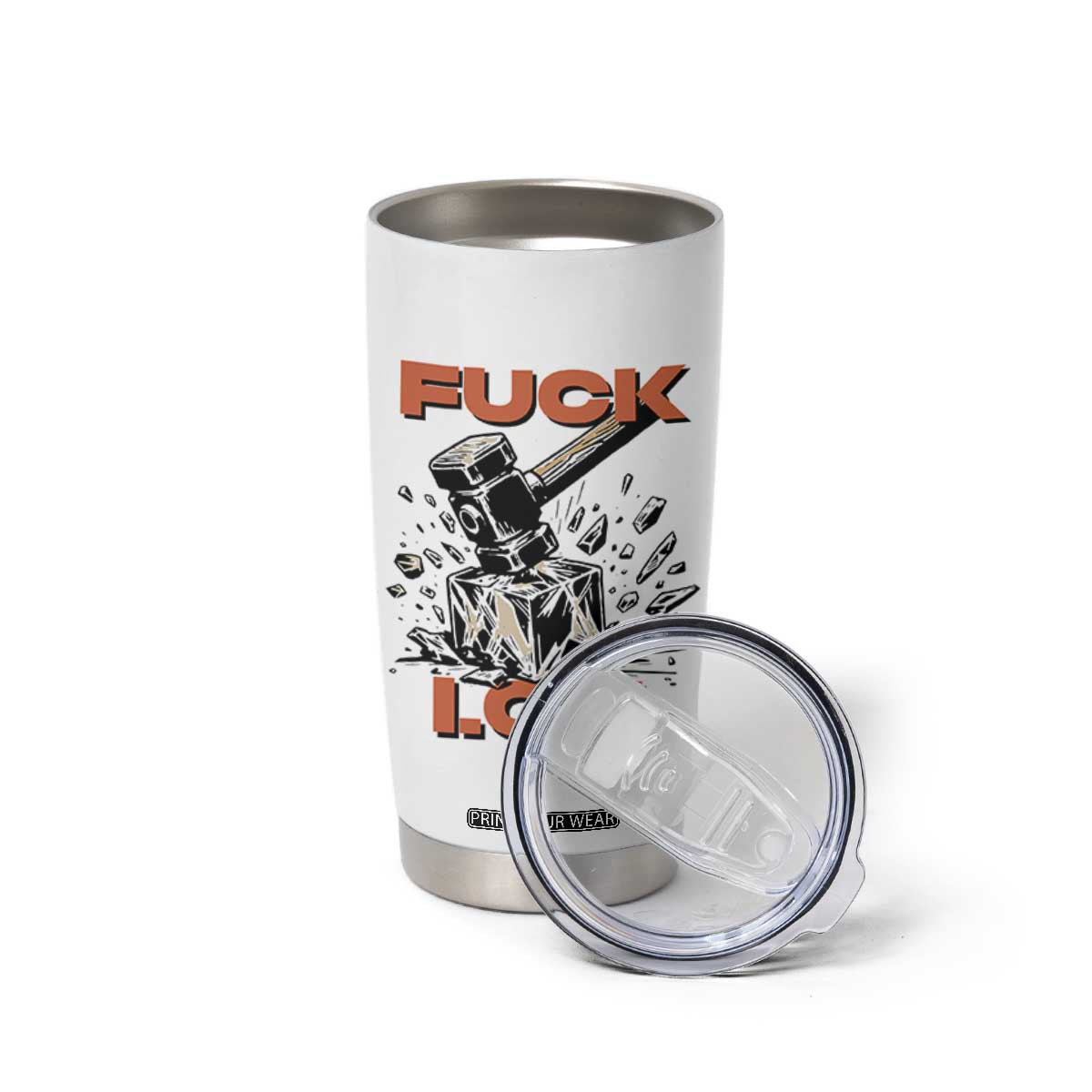 Crush Ice Protest Graphic Tumbler Cup Sledgehammer Smash Against Ice Political Resistance TS02 Print Your Wear