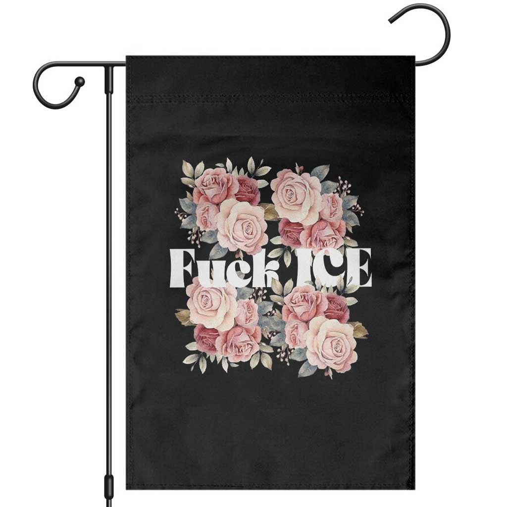 Floral Protest Against Ice Garden Flag Justice and Freedom Political Resistance TS02 Black Print Your Wear