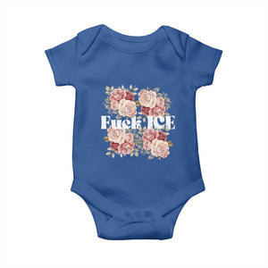 Floral Protest Against Ice Baby Onesie Justice and Freedom Political Resistance TS02 Royal Blue Print Your Wear