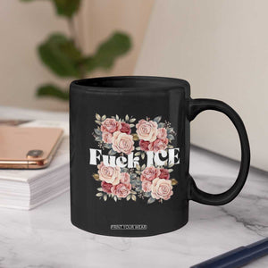 Floral Protest Against Ice Coffee Mug Justice and Freedom Political Resistance TS02 Print Your Wear