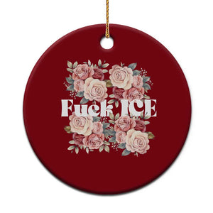 Floral Protest Against Ice Ceramic Ornament Justice and Freedom Political Resistance TS02 1pc Red Print Your Wear