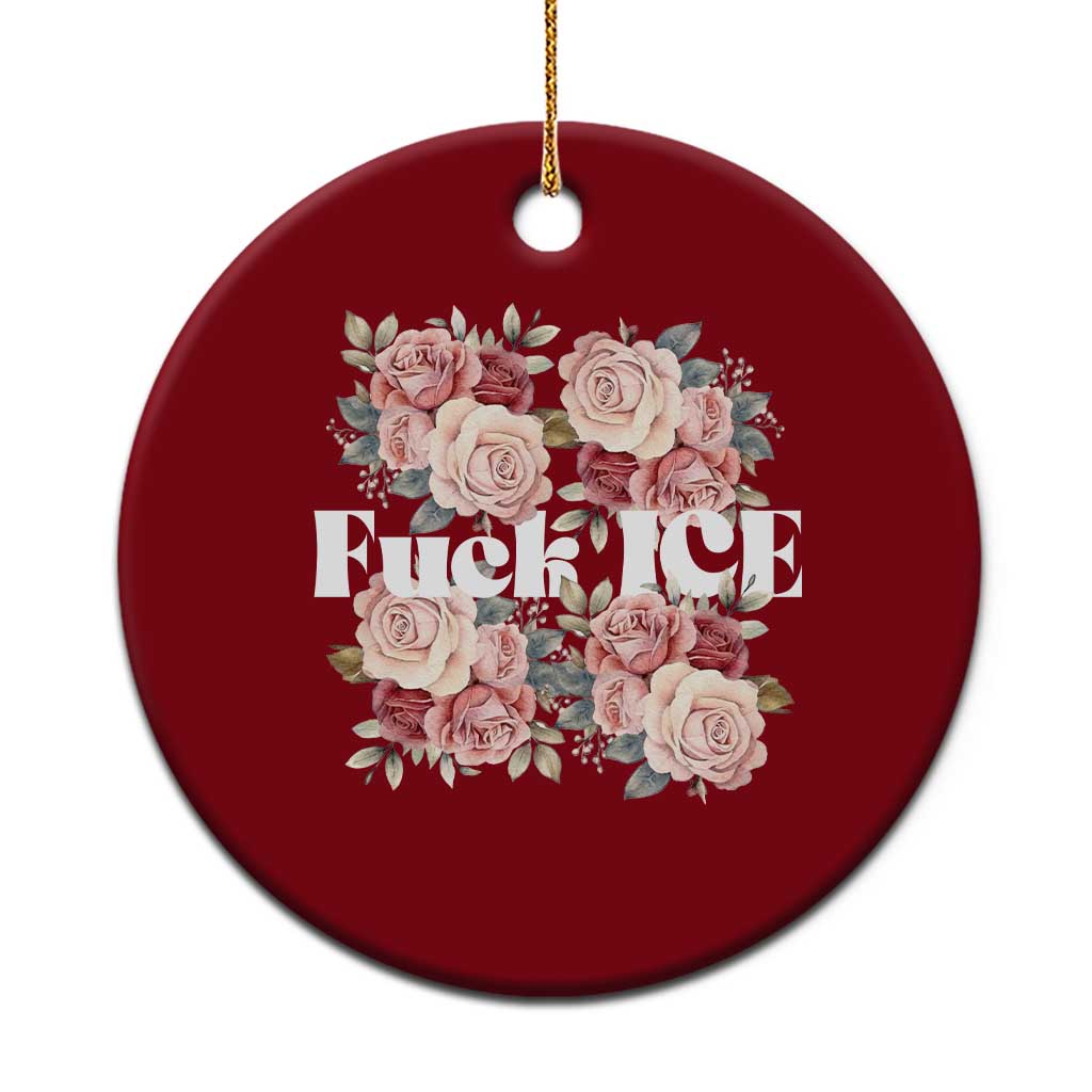 Floral Protest Against Ice Ceramic Ornament Justice and Freedom Political Resistance TS02 1pc Red Print Your Wear