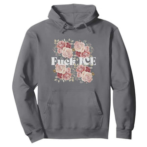 Floral Protest Against Ice Hoodie Justice and Freedom Political Resistance TS02 Charcoal Print Your Wear