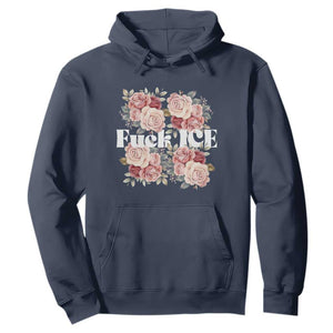 Floral Protest Against Ice Hoodie Justice and Freedom Political Resistance TS02 Navy Print Your Wear