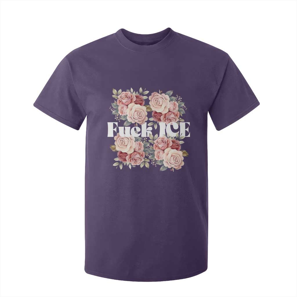Floral Protest Against Ice T Shirt For Kid Justice and Freedom Political Resistance TS02 Purple Print Your Wear