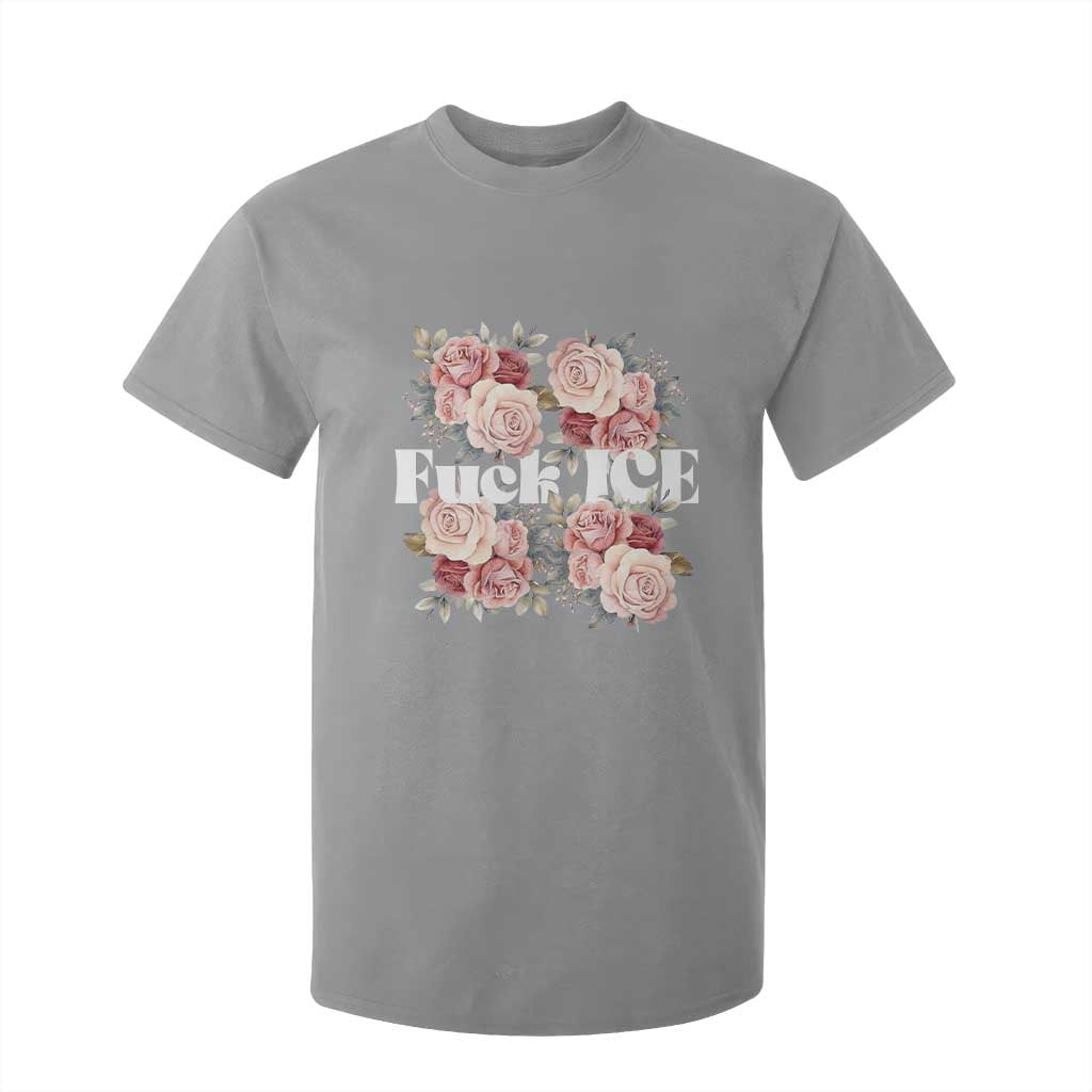 Floral Protest Against Ice T Shirt For Kid Justice and Freedom Political Resistance TS02 Sport Gray Print Your Wear