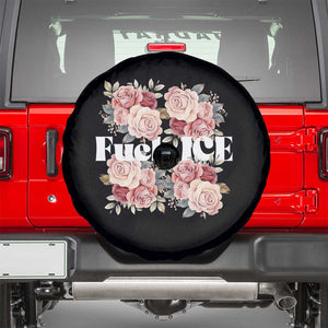 Floral Protest Against Ice Spare Tire Cover Justice and Freedom Political Resistance TS02 Black Print Your Wear
