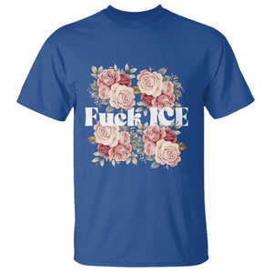 Floral Protest Against Ice T Shirt Justice and Freedom Political Resistance TS02 Royal Blue Print Your Wear