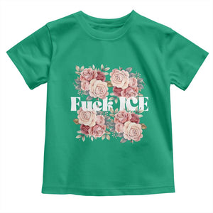 Floral Protest Against Ice Toddler T Shirt Justice and Freedom Political Resistance TS02 Irish Green Print Your Wear