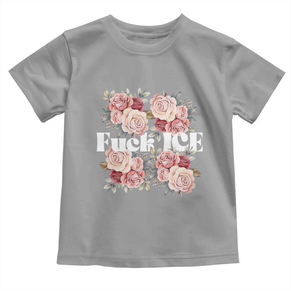 Floral Protest Against Ice Toddler T Shirt Justice and Freedom Political Resistance TS02 Sport Gray Print Your Wear