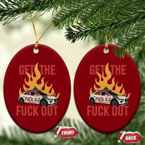 Ice Get the F Out Burning Car Graphic Ceramic Ornament Against Ice Protest Resistance TS02 Print Your Wear