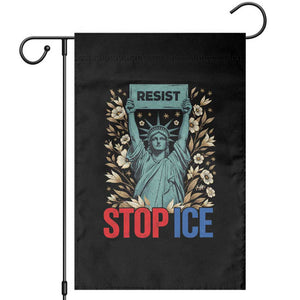 Statue of Liberty Resist Stop Ice Garden Flag Floral Activist for Justice and Freedom TS02 Black Print Your Wear