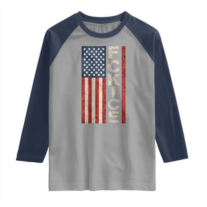 F Ice Retro Distressed American Flag Raglan Shirt Patriotic Against Ice Justice Protest Resistance TS02 Sport Gray Navy Print Your Wear