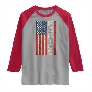 F Ice Retro Distressed American Flag Raglan Shirt Patriotic Against Ice Justice Protest Resistance TS02 Sport Gray Red Print Your Wear
