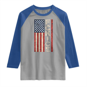 F Ice Retro Distressed American Flag Raglan Shirt Patriotic Against Ice Justice Protest Resistance TS02 Sport Gray Royal Print Your Wear