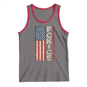 F Ice Retro Distressed American Flag Tank Top Patriotic Against Ice Justice Protest Resistance TS02 Deep Heather Red Print Your Wear