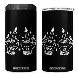 Middle Finger F Ice 4 in 1 Can Cooler Tumbler Against Ice Violence Outspoken Resistance TS02 One Size: 16 oz Black Print Your Wear