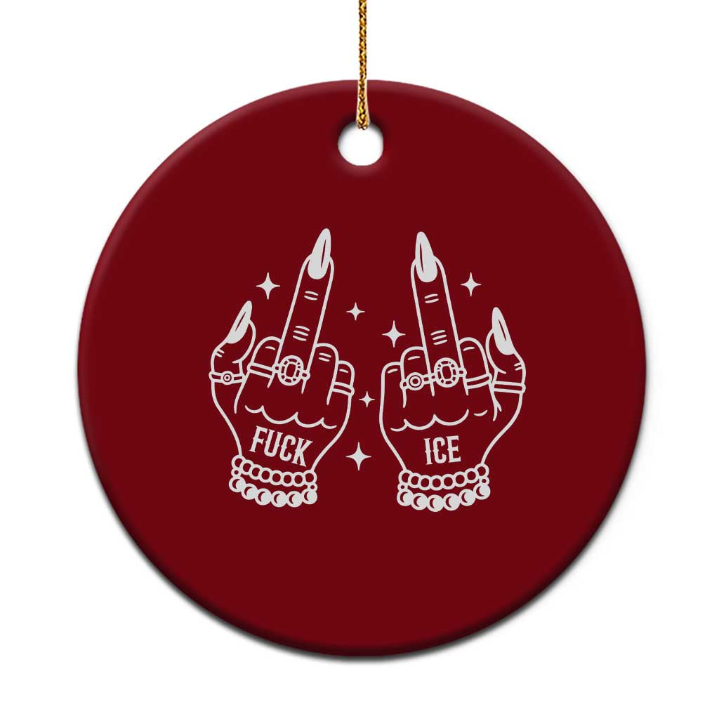 Middle Finger F Ice Ceramic Ornament Against Ice Violence Outspoken Resistance TS02 1pc Red Print Your Wear