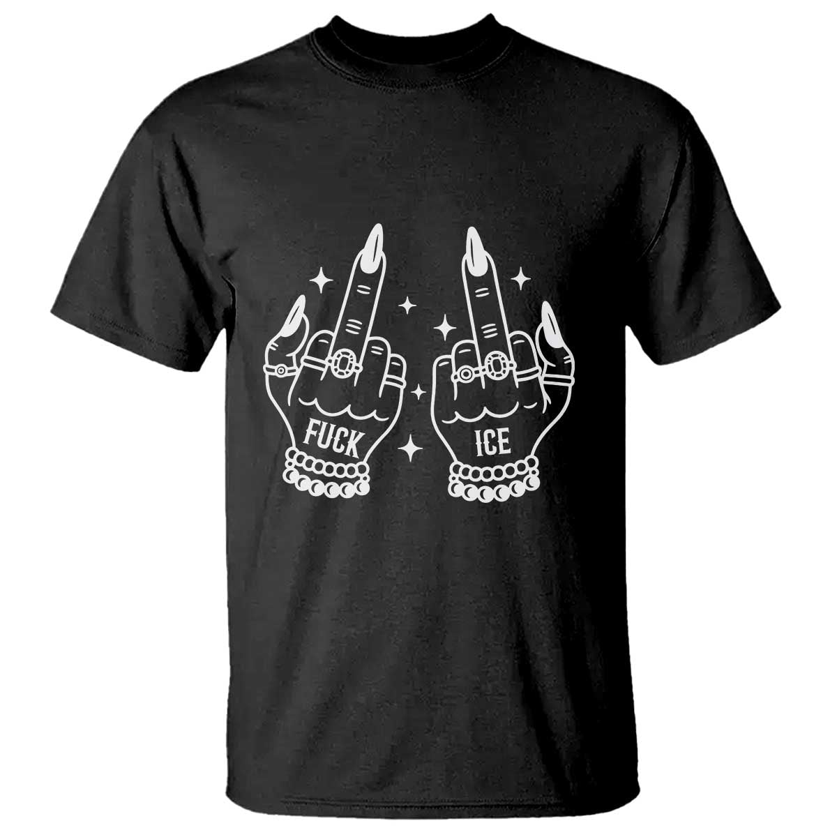 Middle Finger F Ice T Shirt Against Ice Violence Outspoken Resistance TS02 Black Print Your Wear