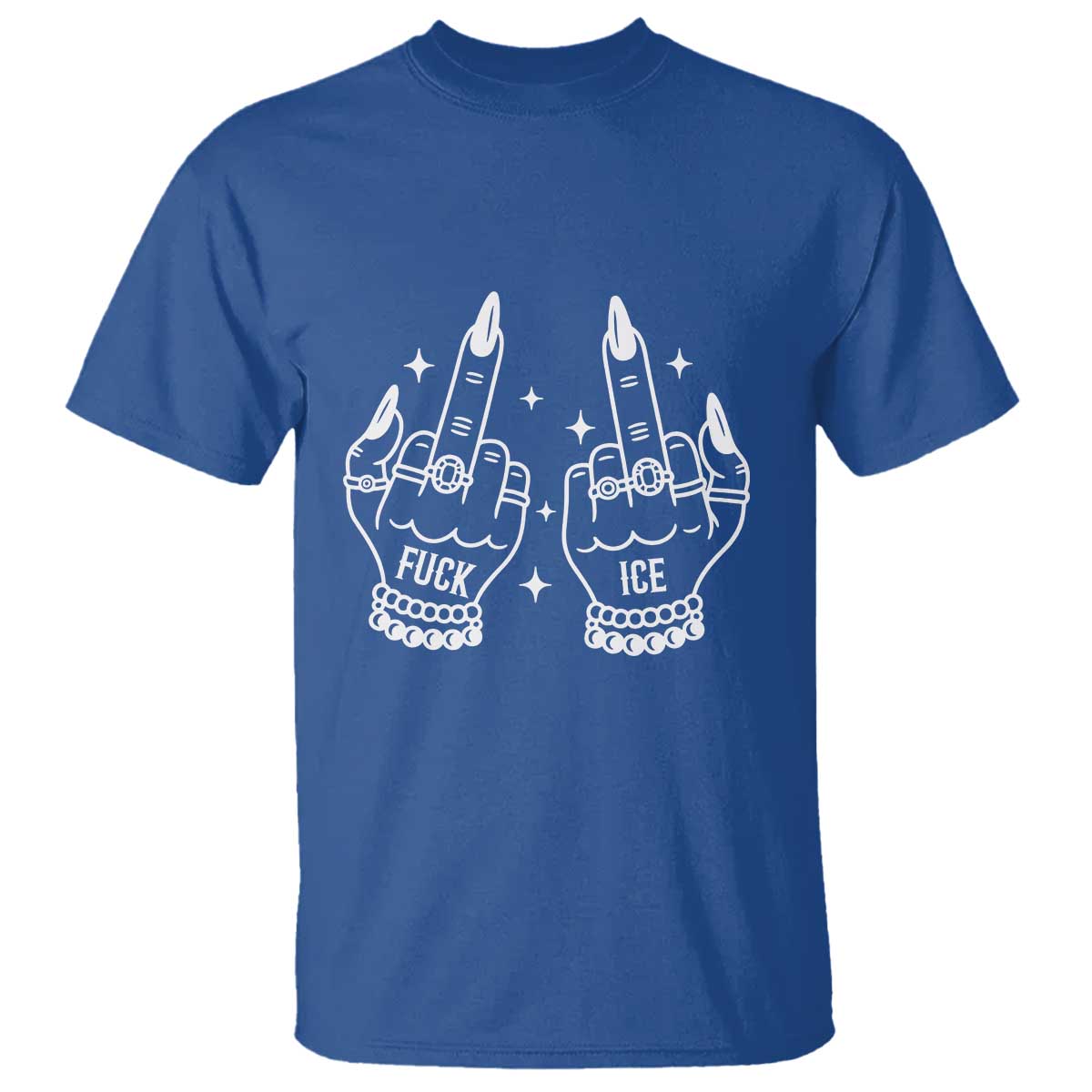 Middle Finger F Ice T Shirt Against Ice Violence Outspoken Resistance TS02 Royal Blue Print Your Wear