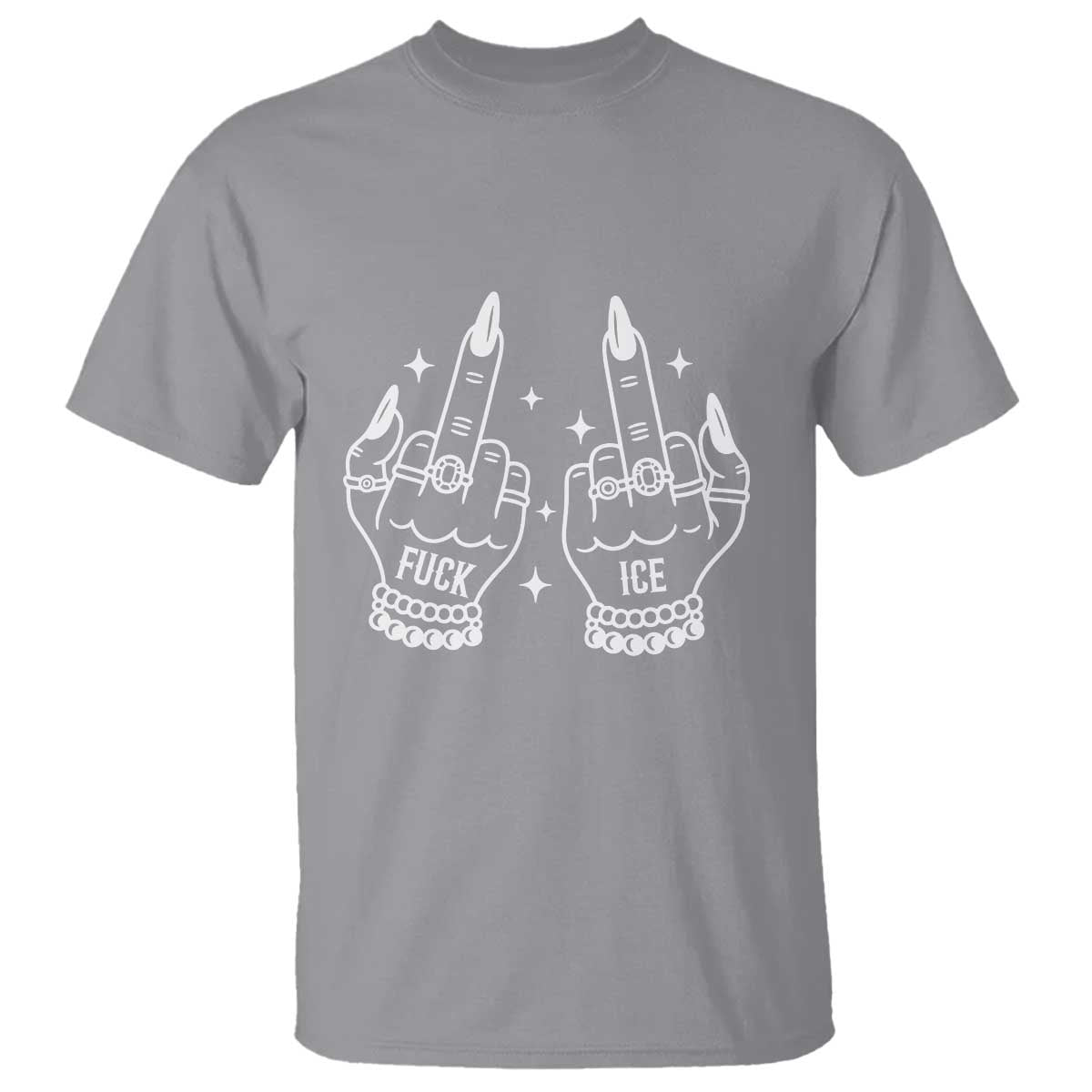 Middle Finger F Ice T Shirt Against Ice Violence Outspoken Resistance TS02 Sport Gray Print Your Wear