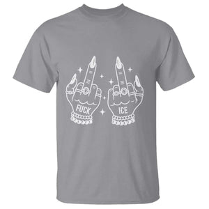 Middle Finger F Ice T Shirt Against Ice Violence Outspoken Resistance TS02 Sport Gray Print Your Wear