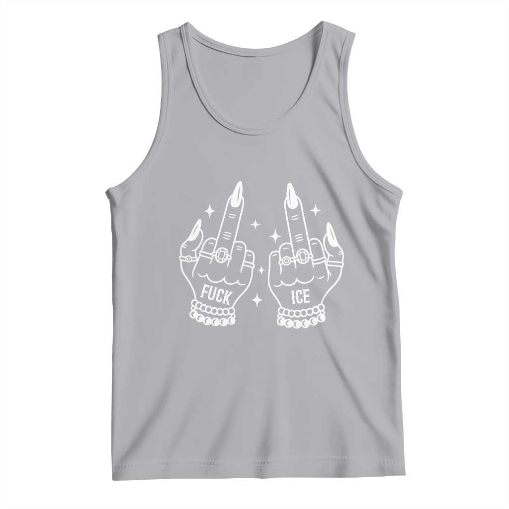 Middle Finger F Ice Tank Top Against Ice Violence Outspoken Resistance TS02 Athletic Heather Print Your Wear