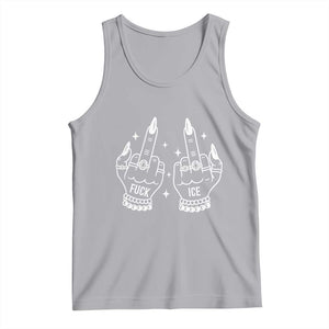Middle Finger F Ice Tank Top Against Ice Violence Outspoken Resistance TS02 Athletic Heather Print Your Wear