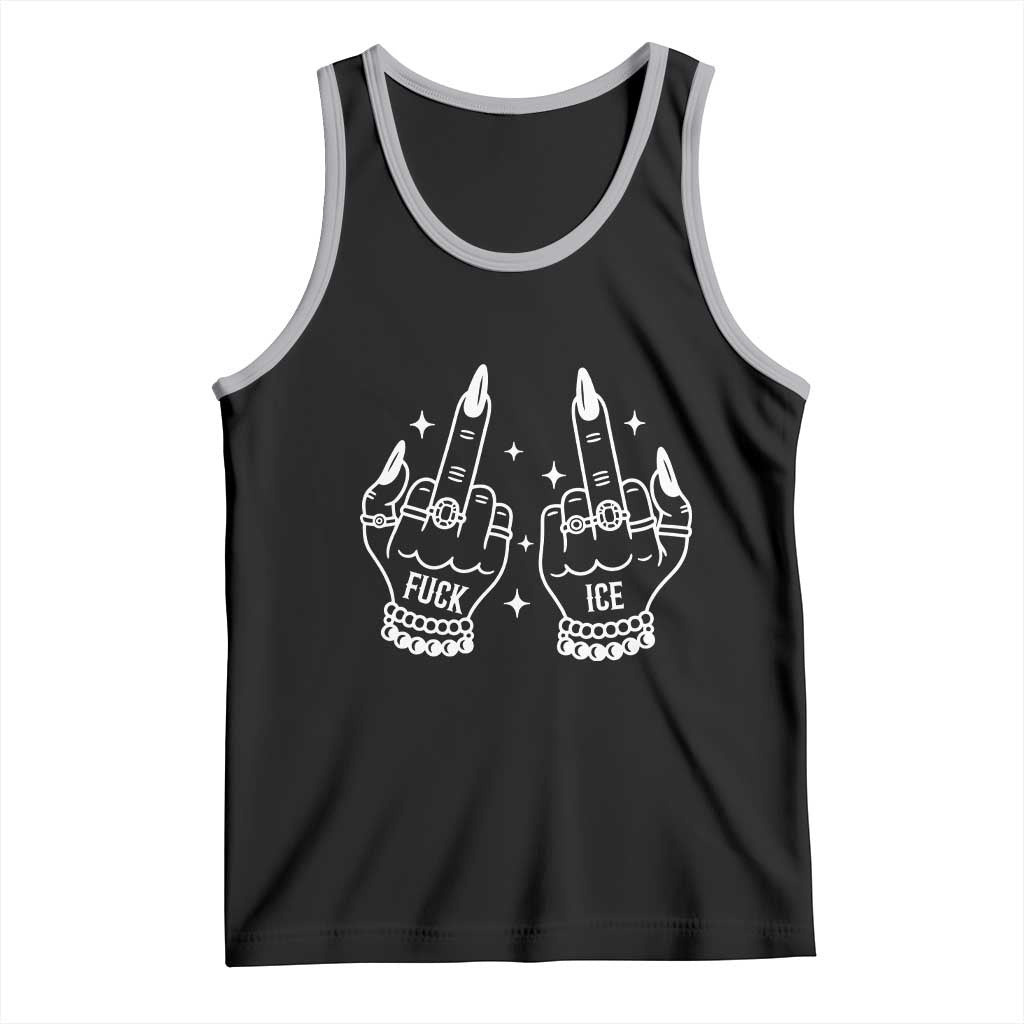 Middle Finger F Ice Tank Top Against Ice Violence Outspoken Resistance TS02 Black Athletic Heather Print Your Wear