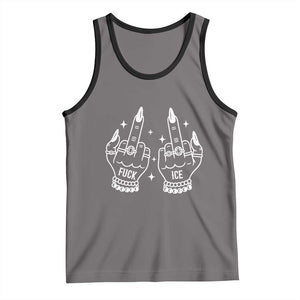 Middle Finger F Ice Tank Top Against Ice Violence Outspoken Resistance TS02 Deep Heather Black Print Your Wear