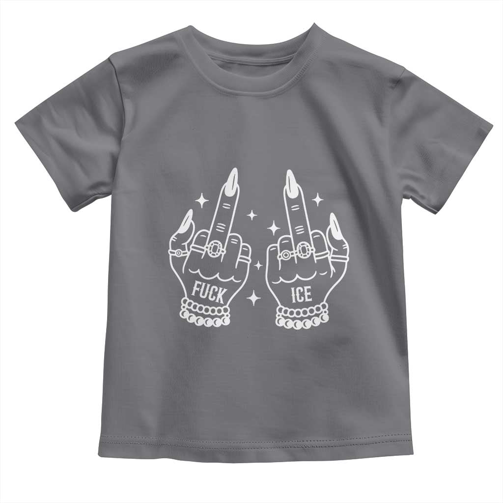 Middle Finger F Ice Toddler T Shirt Against Ice Violence Outspoken Resistance TS02 Charcoal Print Your Wear