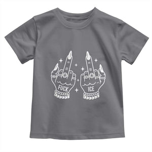 Middle Finger F Ice Toddler T Shirt Against Ice Violence Outspoken Resistance TS02 Charcoal Print Your Wear
