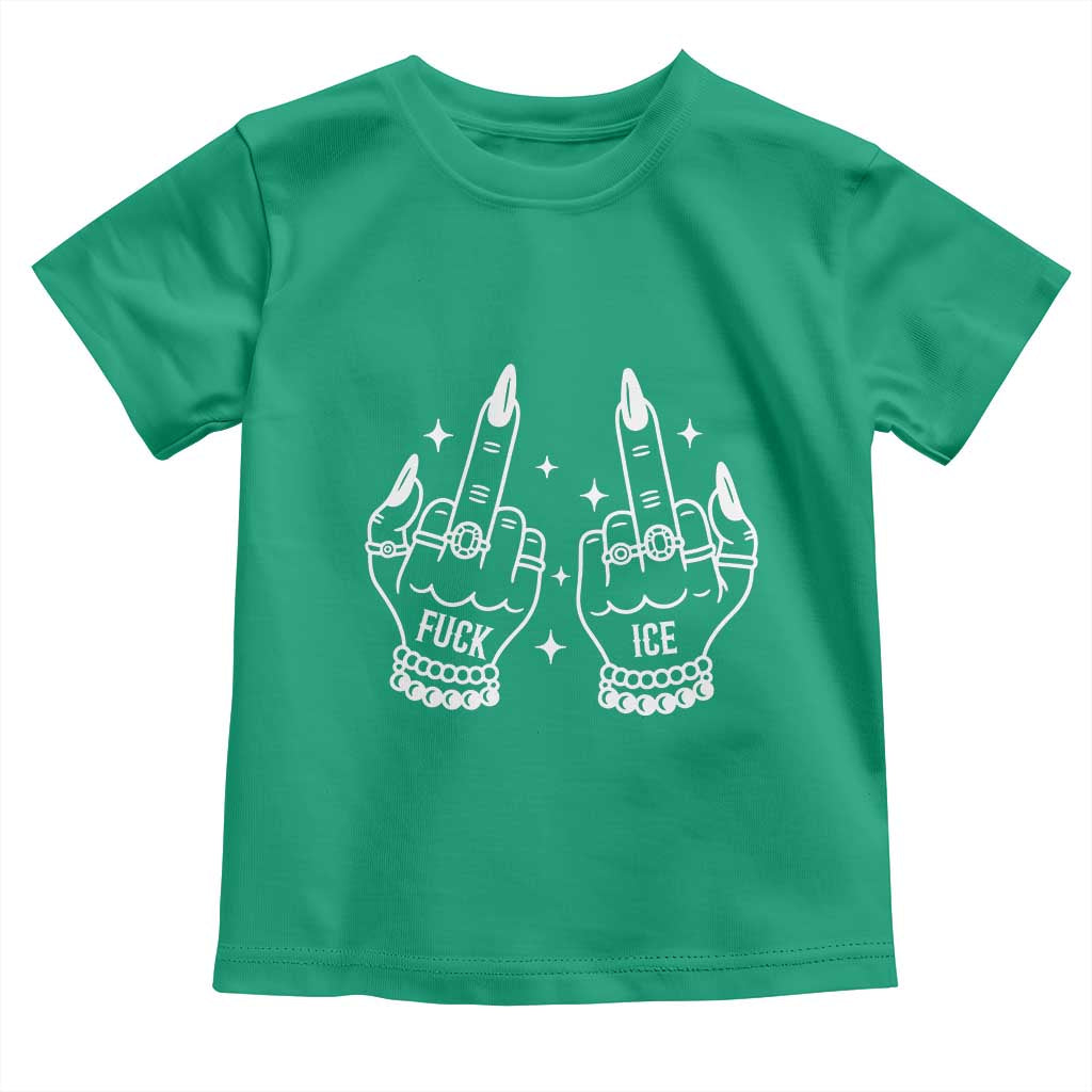 Middle Finger F Ice Toddler T Shirt Against Ice Violence Outspoken Resistance TS02 Irish Green Print Your Wear