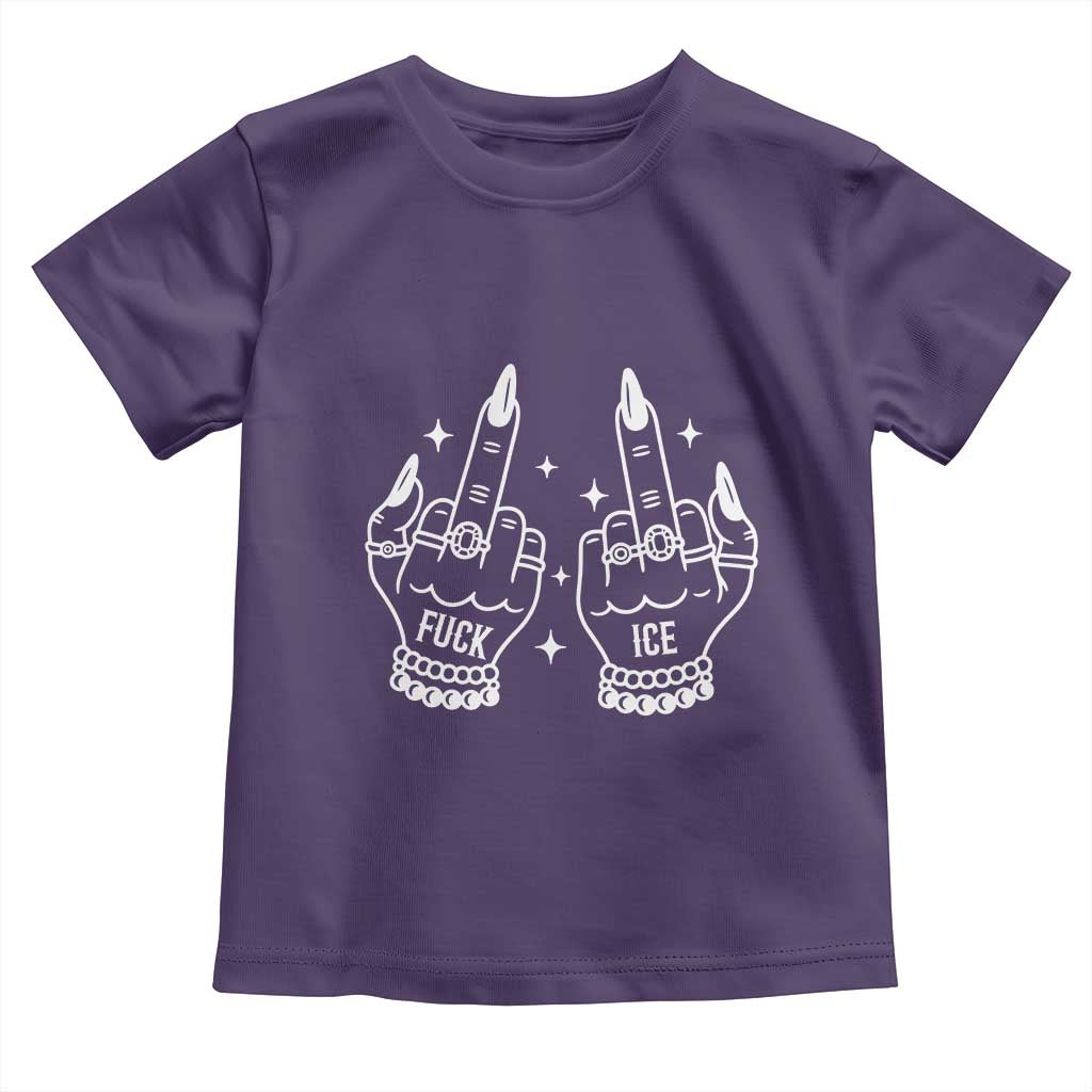 Middle Finger F Ice Toddler T Shirt Against Ice Violence Outspoken Resistance TS02 Purple Print Your Wear