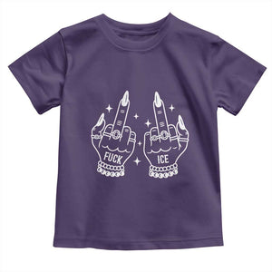 Middle Finger F Ice Toddler T Shirt Against Ice Violence Outspoken Resistance TS02 Purple Print Your Wear