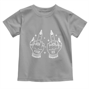 Middle Finger F Ice Toddler T Shirt Against Ice Violence Outspoken Resistance TS02 Sport Gray Print Your Wear