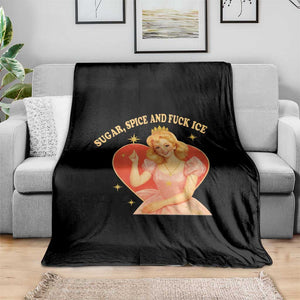 Sugar Spice and F Ice Retro Fairy Throw Blanket Feminist Against Ice Protest Political Resistance TS02 Print Your Wear