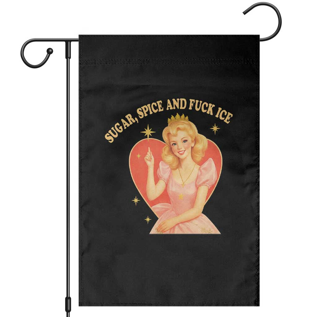 Sugar Spice and F Ice Retro Fairy Garden Flag Feminist Against Ice Protest Political Resistance TS02 Black Print Your Wear