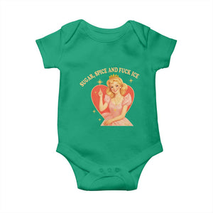 Sugar Spice and F Ice Retro Fairy Baby Onesie Feminist Against Ice Protest Political Resistance TS02 Irish Green Print Your Wear