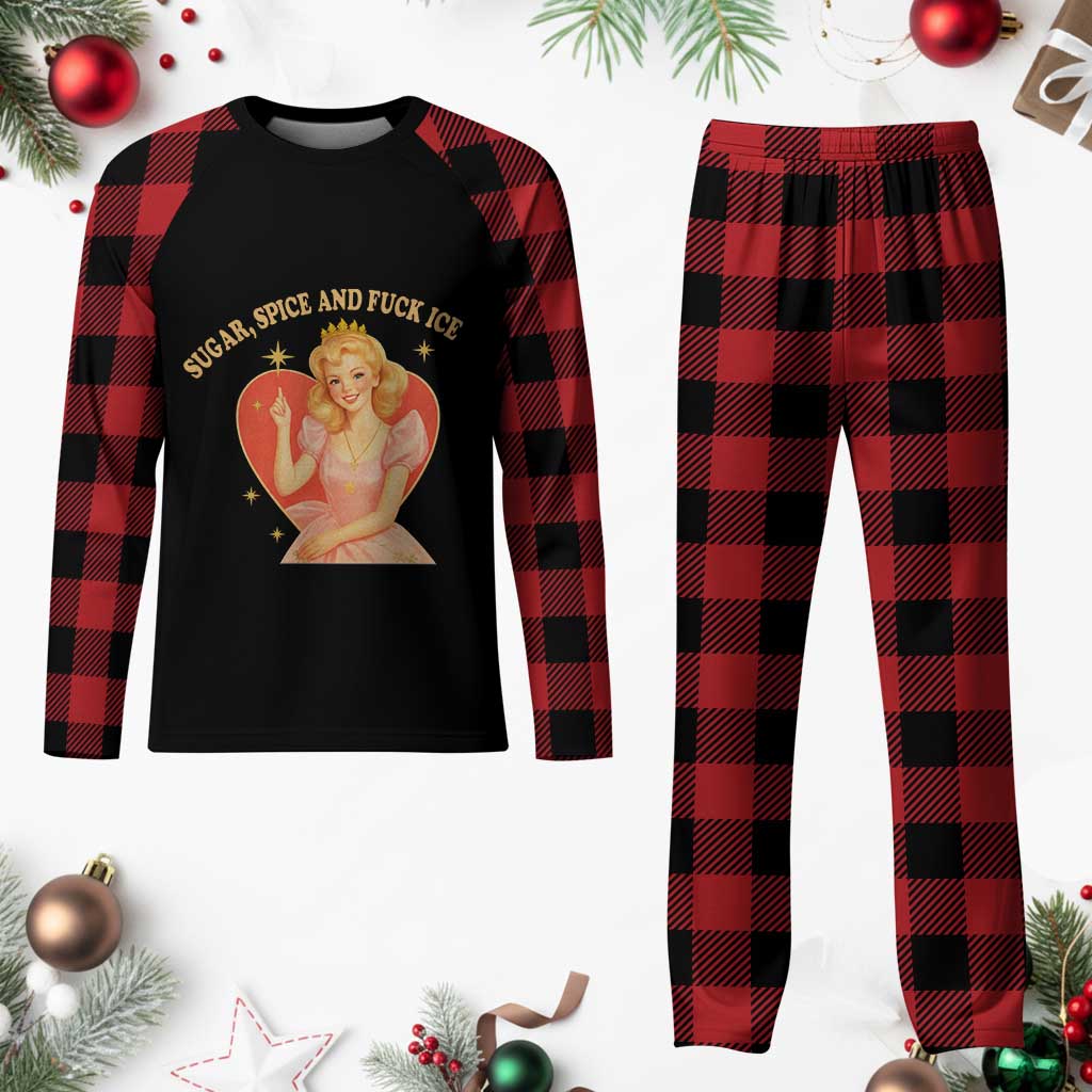 Sugar Spice and F Ice Retro Fairy Plaid Pajama Set Feminist Against Ice Protest Political Resistance TS02 Buffalo Plaid Print Your Wear