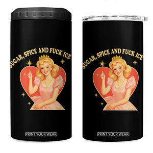 Sugar Spice and F Ice Retro Fairy 4 in 1 Can Cooler Tumbler Feminist Against Ice Protest Political Resistance TS02 One Size: 16 oz Black Print Your Wear