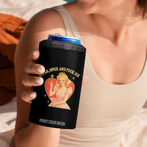 Sugar Spice and F Ice Retro Fairy 4 in 1 Can Cooler Tumbler Feminist Against Ice Protest Political Resistance TS02 Print Your Wear