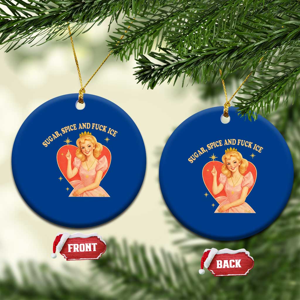 Sugar Spice and F Ice Retro Fairy Ceramic Ornament Feminist Against Ice Protest Political Resistance TS02 1pc Blue Print Your Wear