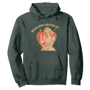 Sugar Spice and F Ice Retro Fairy Hoodie Feminist Against Ice Protest Political Resistance TS02 Dark Forest Green Print Your Wear