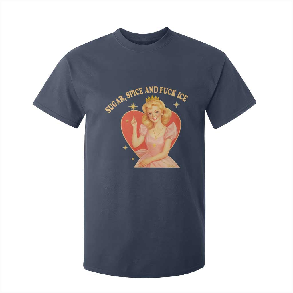Sugar Spice and F Ice Retro Fairy T Shirt For Kid Feminist Against Ice Protest Political Resistance TS02 Navy Print Your Wear