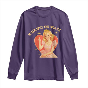 Sugar Spice and F Ice Retro Fairy Long Sleeve Shirt Feminist Against Ice Protest Political Resistance TS02 Purple Print Your Wear