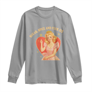 Sugar Spice and F Ice Retro Fairy Long Sleeve Shirt Feminist Against Ice Protest Political Resistance TS02 Sport Gray Print Your Wear