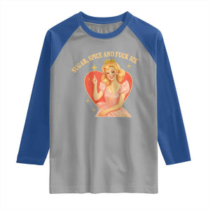 Sugar Spice and F Ice Retro Fairy Raglan Shirt Feminist Against Ice Protest Political Resistance TS02 Sport Gray Royal Print Your Wear