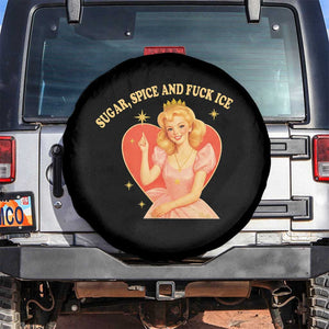 Sugar Spice and F Ice Retro Fairy Spare Tire Cover Feminist Against Ice Protest Political Resistance TS02 No hole Black Print Your Wear